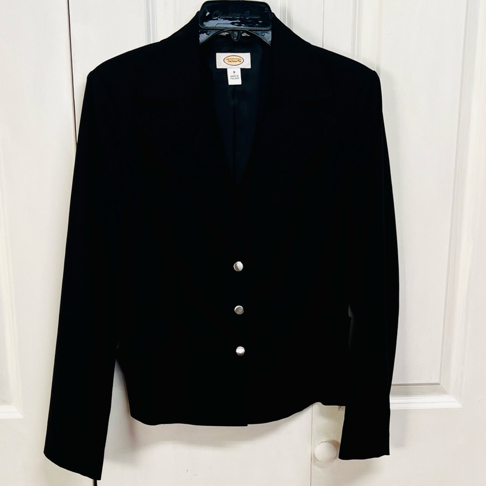 Talbots Elegant Black Women's Snap Blazer Size 8